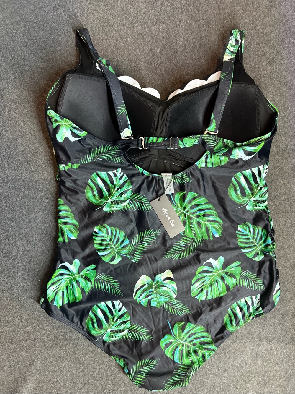 🆕Women's Aqua Eve Plus Size One Piece Bathing Suit w/ Leaf Print Size 20W - Picture 2 of 9